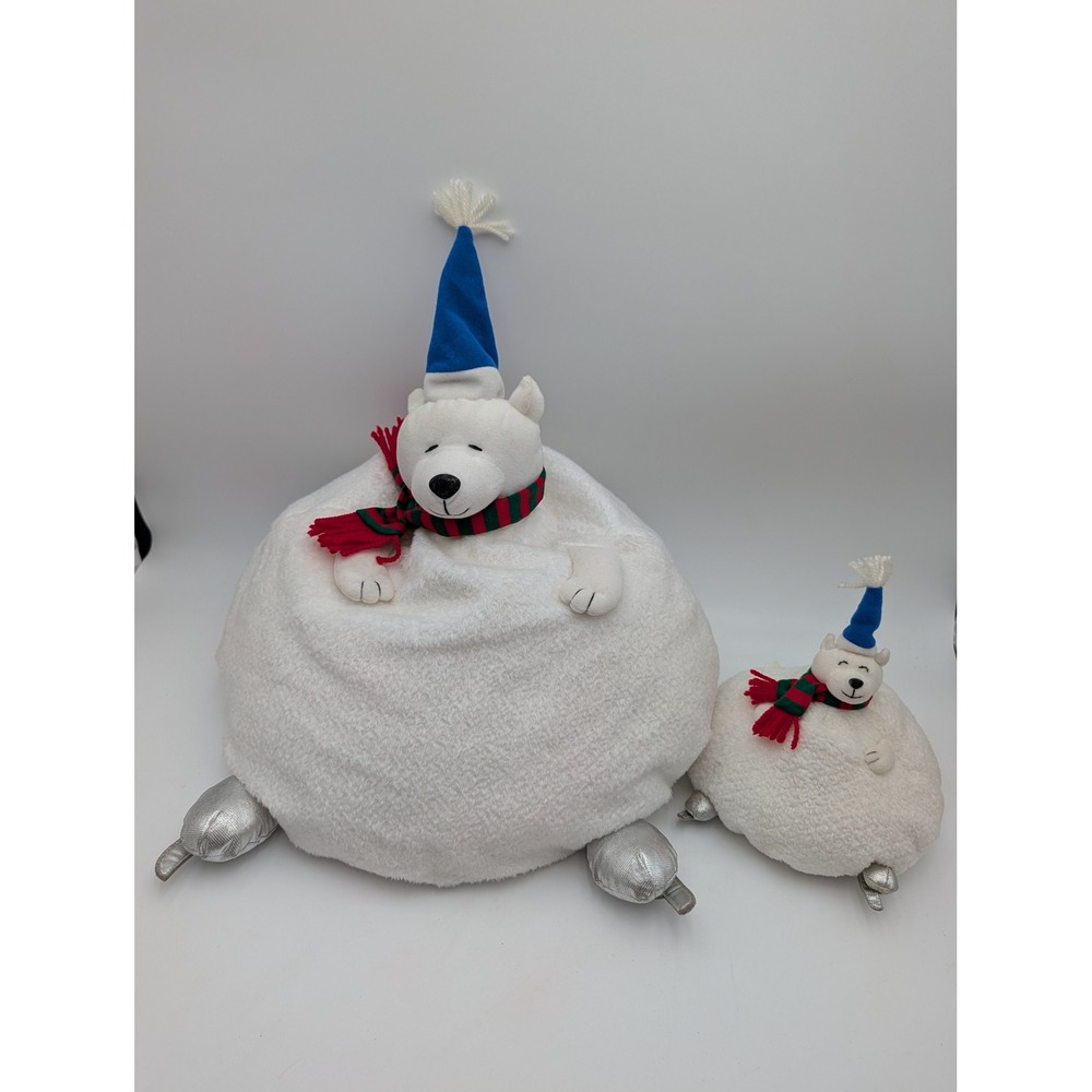 Mr Bottoms Polar Bear Plush Lot White Wide Christmas Ice Skates Figi Graphics